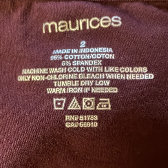 Maurices Dressy Burgundy Tank Top, size 2X - Picture 5 of 5